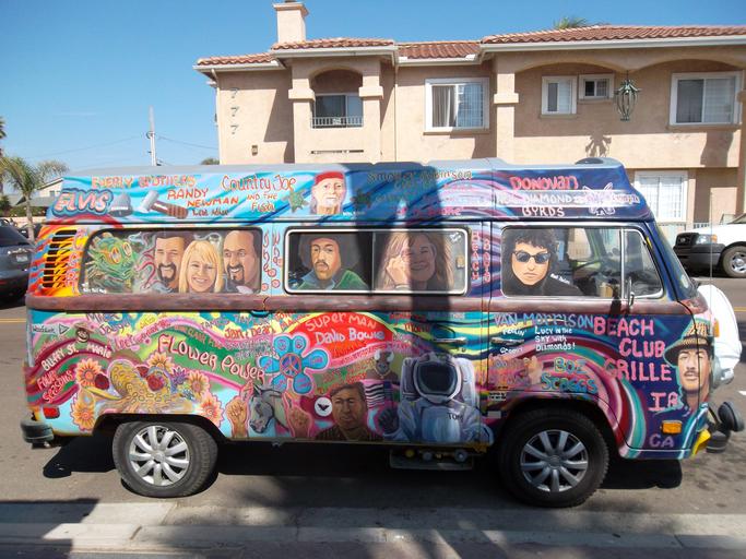 pomalované hippies auto